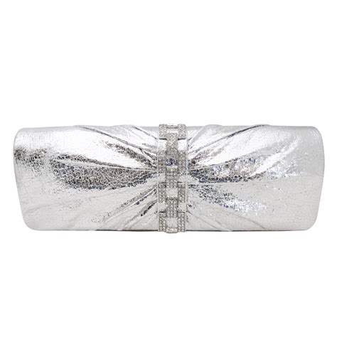 silver metal box clutch|silver metallic evening bag.